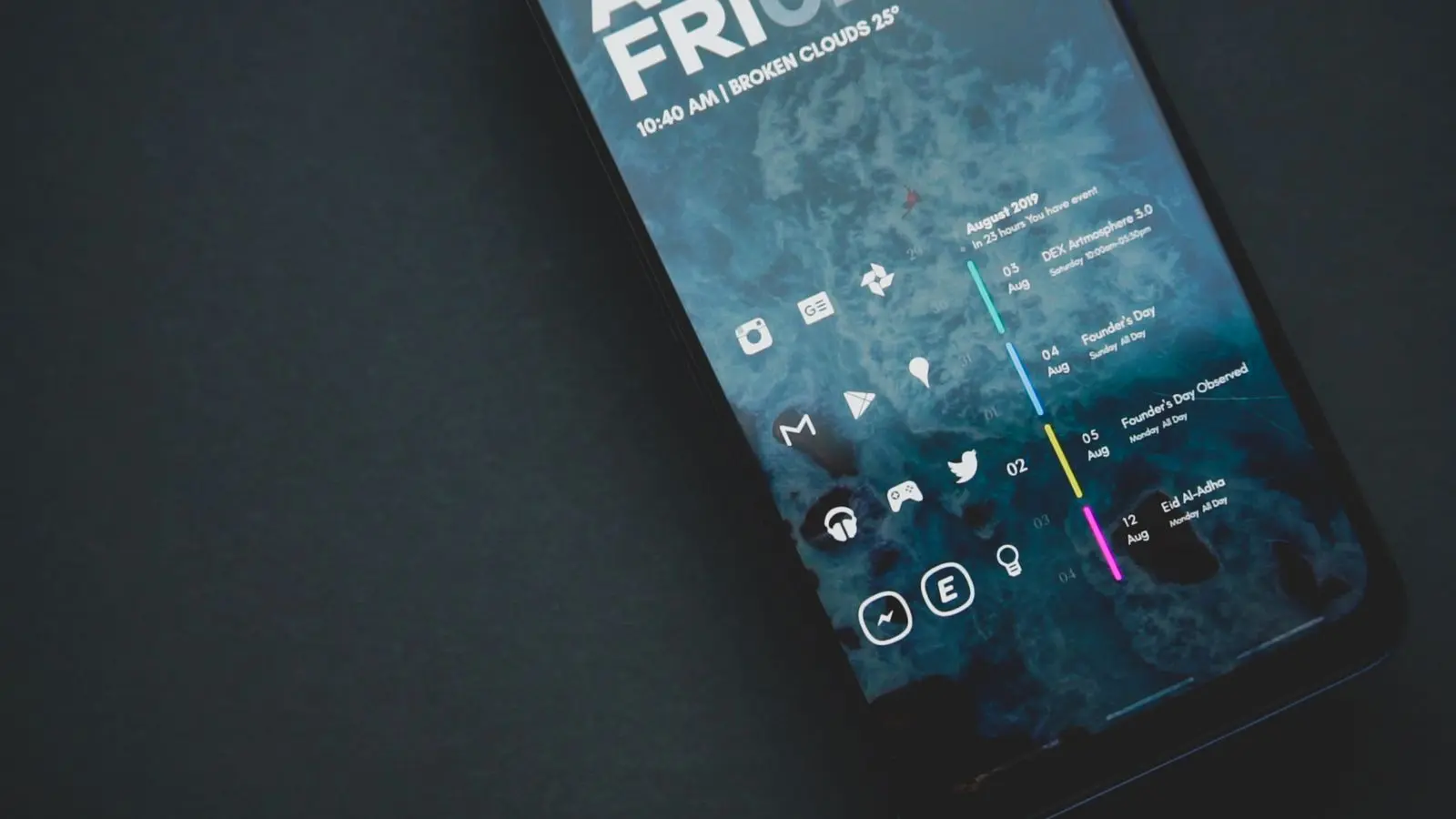 Écran d’accueil d’un smartphone Android